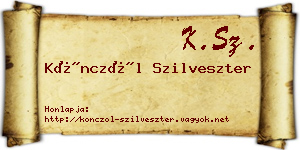 Könczöl Szilveszter névjegykártya
